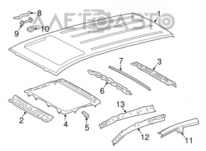 Acoperiș metalic pentru Toyota Rav4 16-18 cu trapă.