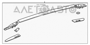 Balustradele longitudinale complete cu capace pentru Toyota Rav4 13-18