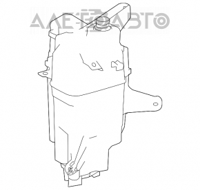 Rezervorul de spălare a parbrizului pentru Toyota Rav4 13-18 fără gât și senzor