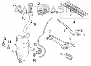 Поводок дворника правый Toyota Rav4 13-18