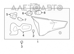 Lampa interioară pentru capacul portbagajului stânga Toyota Rav4 13-15 pre-restilizare.