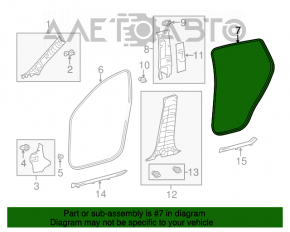 Уплотнитель дверного проема задний левый Toyota Rav4 13-18