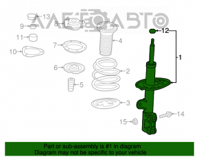 Amortizorul frontal stânga Toyota Rav4 16-18 hibrid