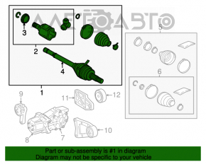 Ax cu roți spate dreapta pentru Toyota Rav4 13-18