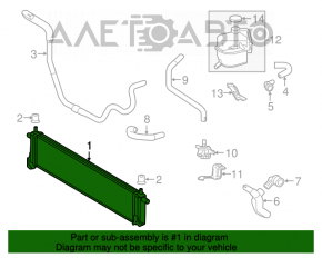 Radiatorul de răcire a invertorului Toyota Rav4 13-18