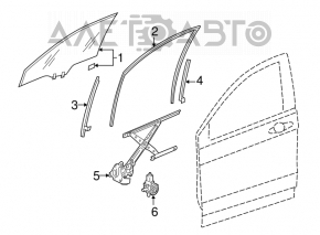 Стеклоподъемник с мотором передний левый Honda CRV 12-16