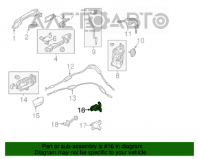 Buclele ușii din față stânga superioară Honda CRV 12-16.