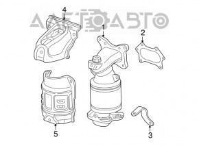 Colector de evacuare cu catalizator pentru Honda CRV 12-16