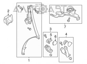 Centura de siguranță spate dreapta pentru Honda CRV 12-16, culoare neagră.