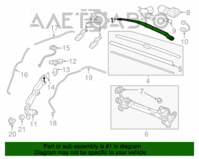 Frânghie ștergător parbriz stânga Honda CRV 12-16