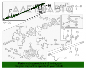 Привод полуось задняя левая Honda CRV 12-14