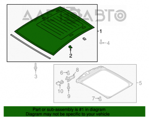 Geam panoramic complet Ford C-max MK2 13-18, perdea gri, pentru curățare chimică