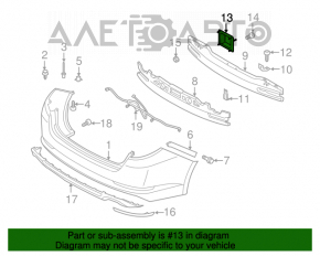 Dinte amplificatorul barei spate dreapta Kia Optima 11-13 hibrid SUA