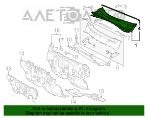 Grila stergatoarelor din plastic pentru Toyota Highlander 14-19 are garnitura rupta.