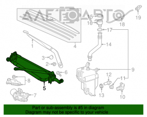 Matura trapezoidală cu motor pentru Toyota Highlander 14-19.