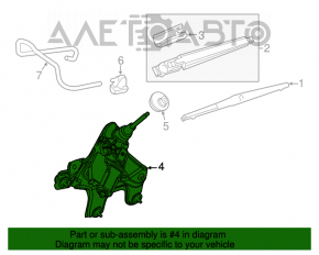 Matura trapezoidală cu motor pentru spatele Toyota Highlander 14-19