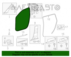 Уплотнитель дверного проема передний левый Toyota Highlander 14-18