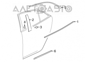 Moldură ușă-sticlă spate centrală dreapta Chevrolet Malibu 13-15