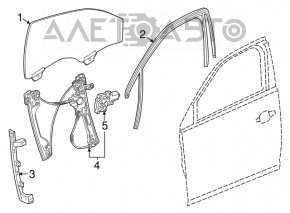 Geam electric cu motor, fata stanga, Chevrolet Malibu 16 - 7 pini.