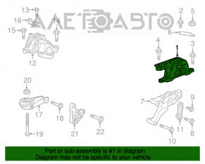 Подушка двигателя левая Chevrolet Malibu 16-18 1.5T, 2.0T