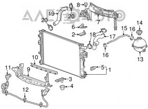 Suport radiator stânga sus Chevrolet Malibu 16 - nou original OEM