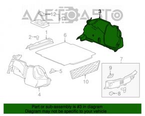 Capacul arcului drept Chevrolet Malibu 16- negru