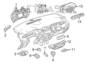 Controlul climatizării pentru Chevrolet Malibu 16-17 cu încălzire automată.