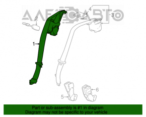 Ремень безопасности задний правый Chevrolet Malibu 16-19 серый