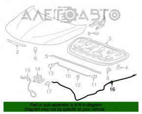 Cablu de deschidere a capotei Chevrolet Malibu 16- fără mâner