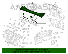 Grila stergatoarelor din plastic pentru Chevrolet Malibu 16-