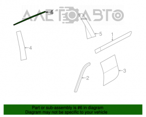 Garnitură ușă spate stânga superioară Jeep Grand Cherokee WK2 11-21 crom