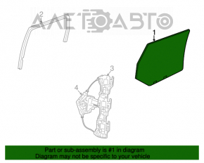 Geamul ușii din spate dreapta a Jeep Grand Cherokee WK2 11-21