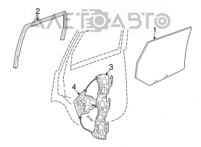 Geam electric cu motor spate dreapta Jeep Grand Cherokee WK2 11-21 fisurat.