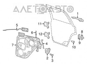 Mânerul ușii exterioare din spate dreapta pentru Jeep Grand Cherokee WK2 11-21