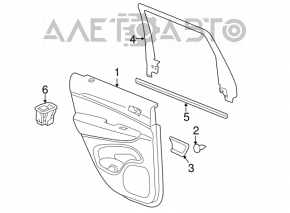 Controlul geamului electric din spate dreapta pentru Jeep Grand Cherokee WK2 11-21, negru.