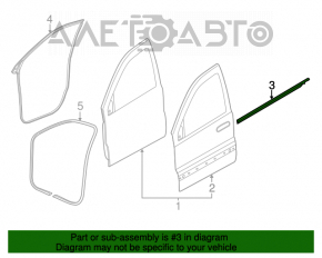 Moldură ușă-sticlă față dreapta centrală Jeep Grand Cherokee WK2 11-21 crom