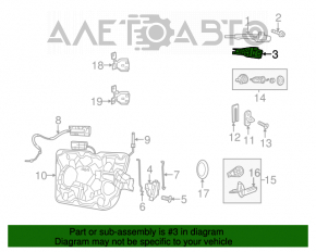 Mecanismul manetei ușii din spate dreapta pentru Jeep Grand Cherokee WK2 11-21