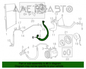 Tubul de aer condiționat condensator-compresor Jeep Grand Cherokee WK2 11-21 3.6