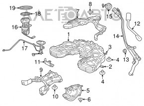 Rezervorul de combustibil pentru Jeep Grand Cherokee WK2 12-21 3.6