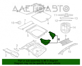 Suportul de buzunar din portbagajul stâng al Jeep Grand Cherokee WK2 14-21 zgârieturile