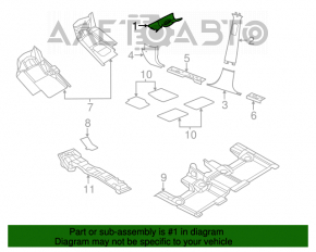 Capacul suportului frontal dreapta sus Jeep Grand Cherokee WK2 16- negru, zgârieturi