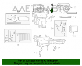 Actuatorul motorului care acționează ventilatorul de încălzire și ventilație pentru Jeep Grand Cherokee WK2 14-21.