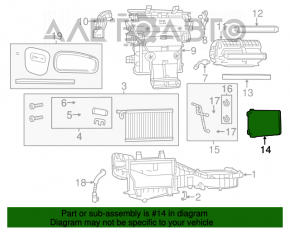 Radiatorul încălzitorului pentru încălzirea Jeep Grand Cherokee WK2 11-21