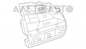 Butonul de control de pe volanul Jeep Grand Cherokee WK2 14-21 este pe partea dreaptă.