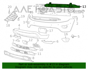 Усилитель переднего бампера Jeep Grand Cherokee WK2 11-21 тип 1 без крюков