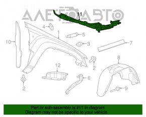 Garnitură aripă capotă - aripă stânga Jeep Grand Cherokee WK2 16-