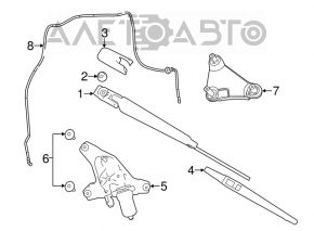 Trapezul de curățare cu motor spate pentru Jeep Grand Cherokee WK2 14-21