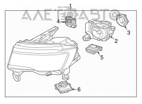 Far dreapta față Jeep Grand Cherokee WK2 14-21 xenon nou neoriginal