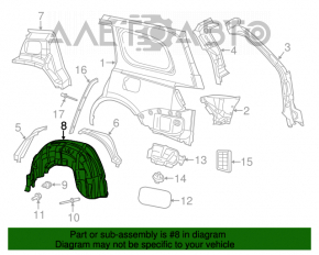 Подкрылок задний правый Jeep Grand Cherokee WK2 11-21