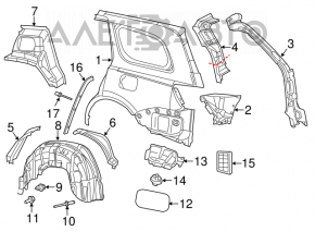 Подкрылок задний правый Jeep Grand Cherokee WK2 11-21